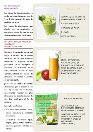 JUGOS DE BAJAS CALORÍAS Y DE PLAN DESINTOXICANTE :9